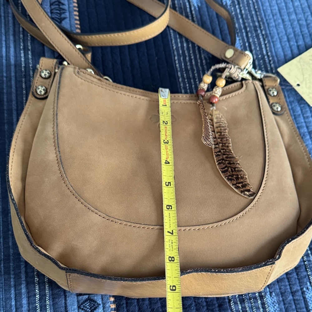 Patricia Nash Nubuck Collection Tan Leather Shoulder Bag. New - Picture 13 of 16